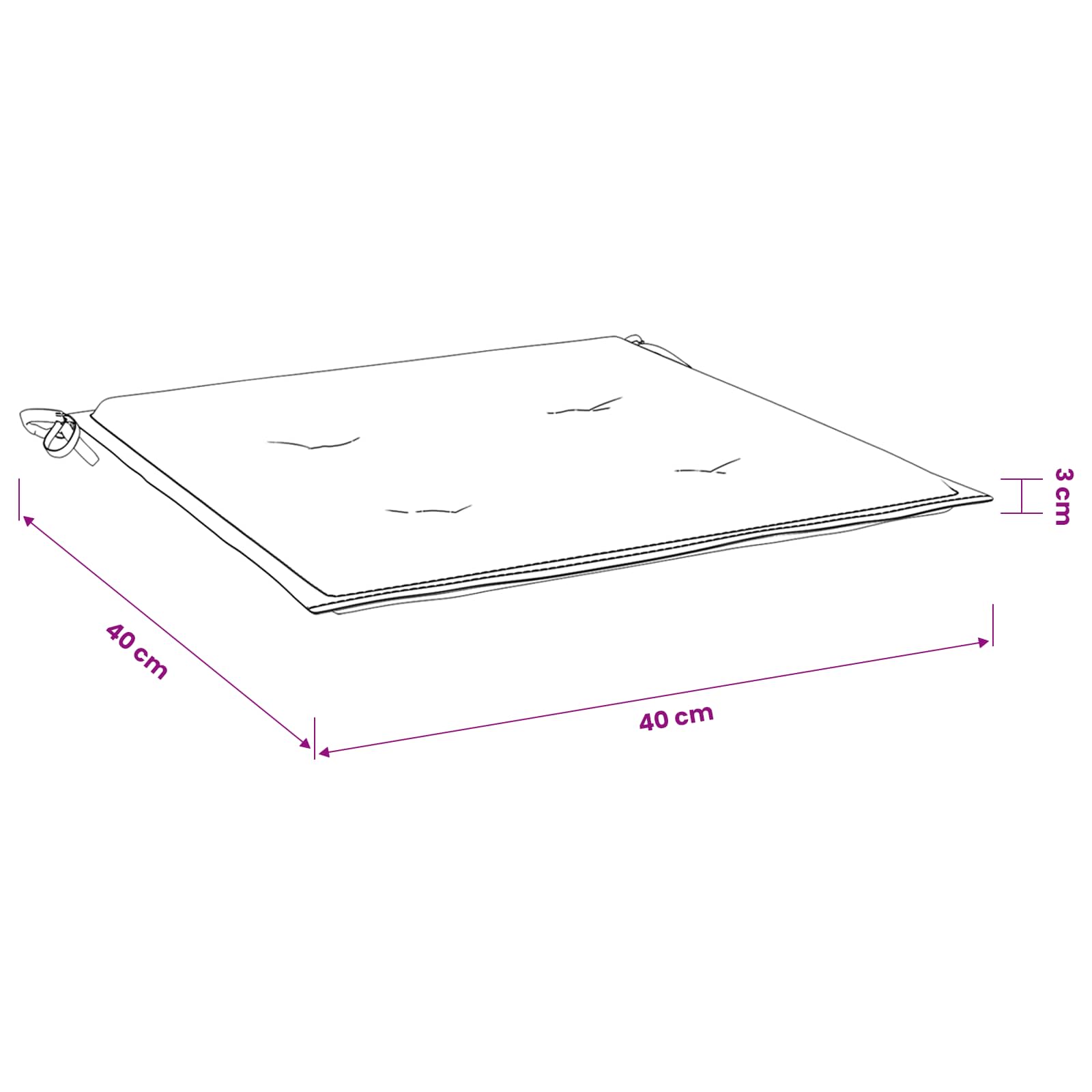 Cuscini per Sedia 6 pz Verdi 40x40x3 cm in Tessuto Oxford | homemem39