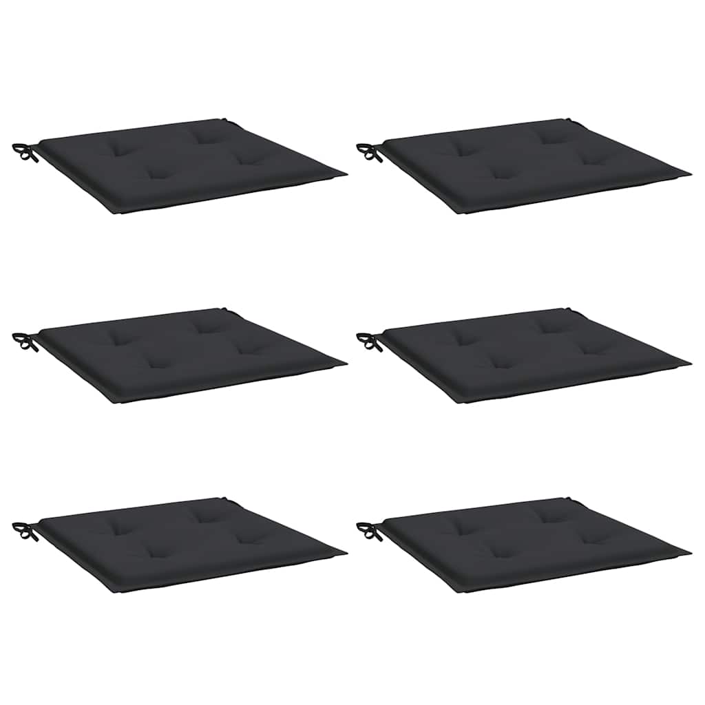 Cuscini per Sedia 6 pz Neri 40x40x3 cm in Tessuto Oxford | homemem39