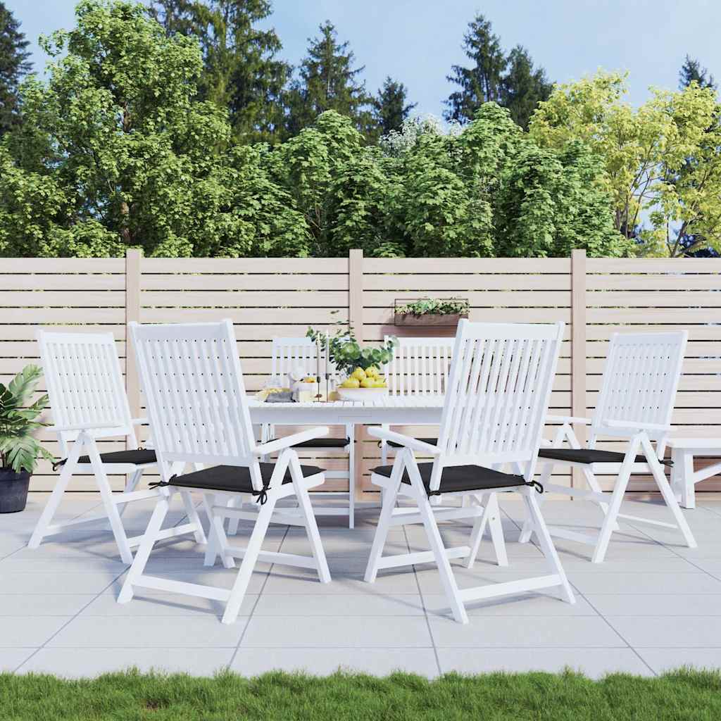 Cuscini per Sedia 6 pz Neri 40x40x3 cm in Tessuto Oxford | homemem39