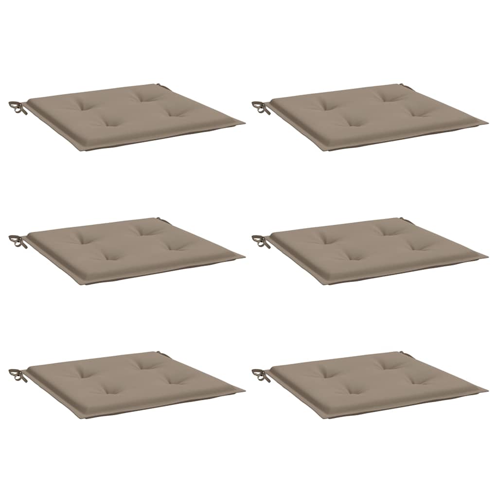 Cuscini per Sedia 6 pz Tortora 40x40x3 cm in Tessuto Oxford | homemem39