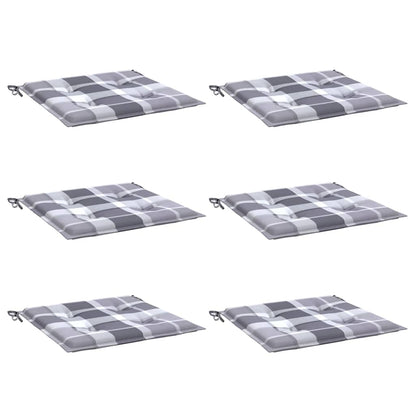 Cuscini per Sedia 6 pz a Quadri Grigi 40x40x3cm Tessuto Oxford | homemem39