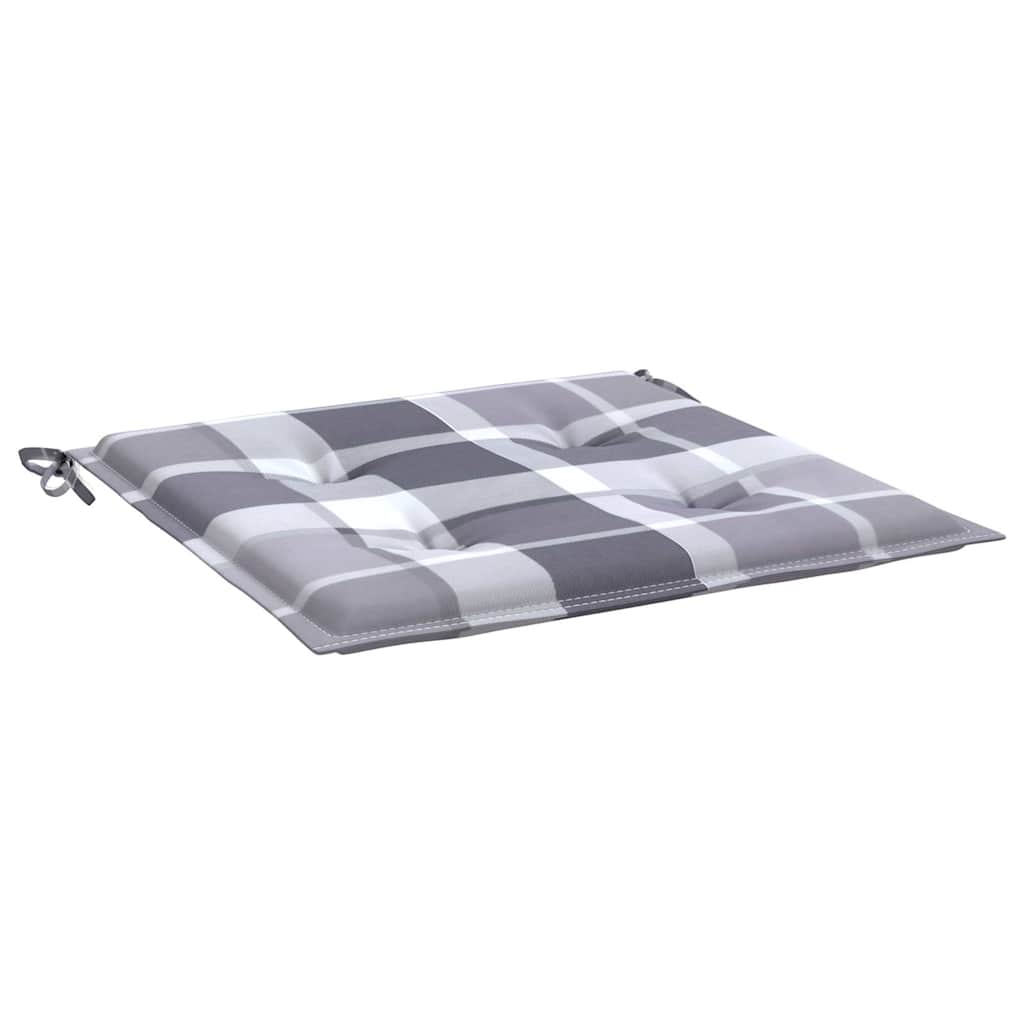 Cuscini per Sedia 6 pz a Quadri Grigi 40x40x3cm Tessuto Oxford | homemem39