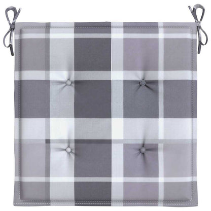 Cuscini per Sedia 6 pz a Quadri Grigi 40x40x3cm Tessuto Oxford | homemem39