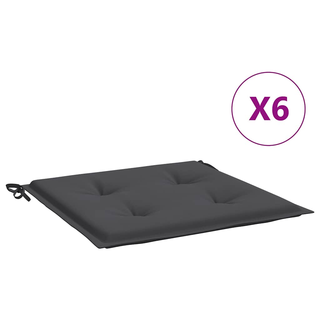 Cuscini per Sedia 6 pz Antracite 50x50x3 cm in Tessuto Oxford | homemem39