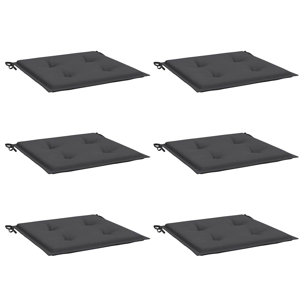 Cuscini per Sedia 6 pz Antracite 50x50x3 cm in Tessuto Oxford | homemem39