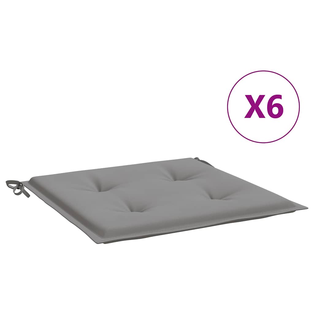 Cuscini per Sedia 6 pz Grigi 50x50x3 cm in Tessuto Oxford | homemem39