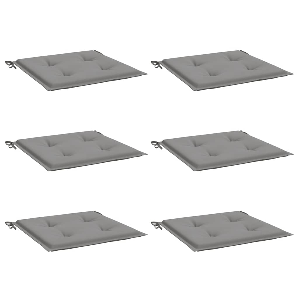 Cuscini per Sedia 6 pz Grigi 50x50x3 cm in Tessuto Oxford | homemem39