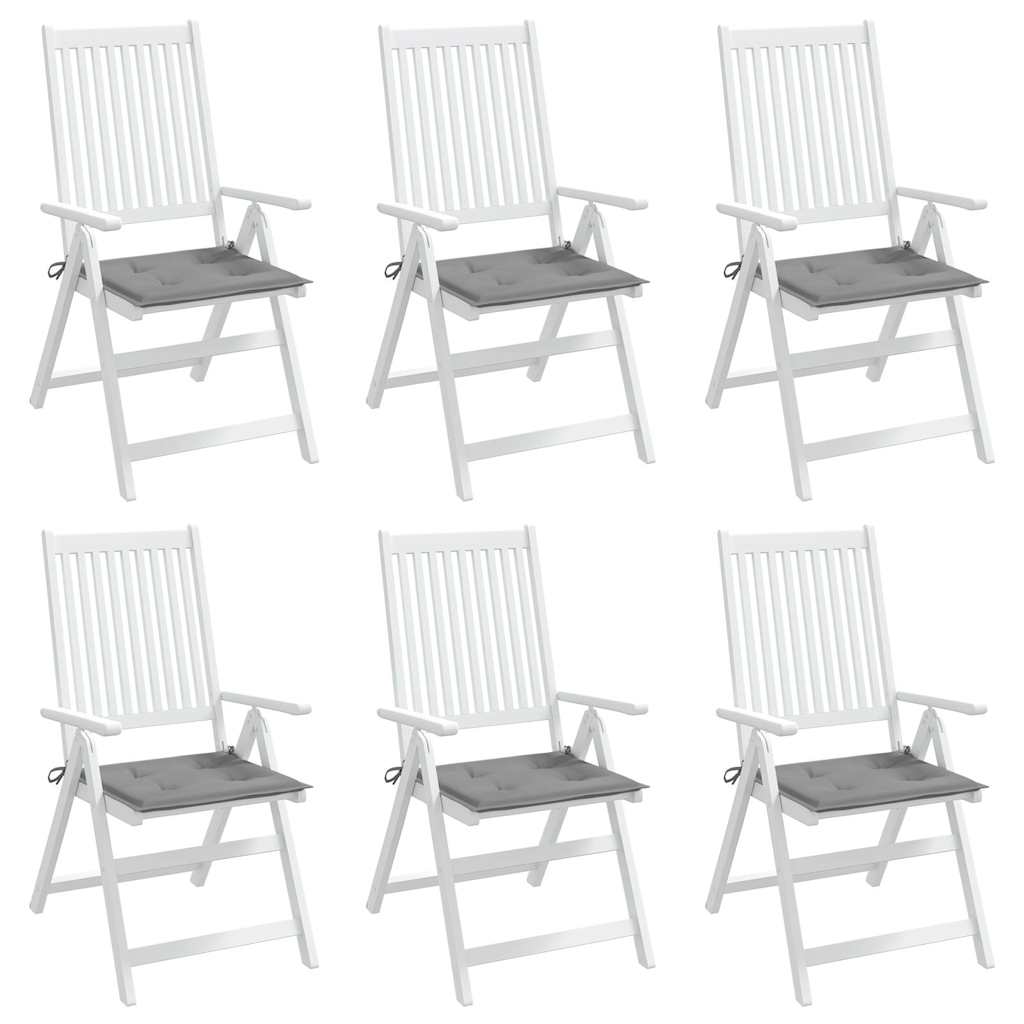 Cuscini per Sedia 6 pz Grigi 50x50x3 cm in Tessuto Oxford