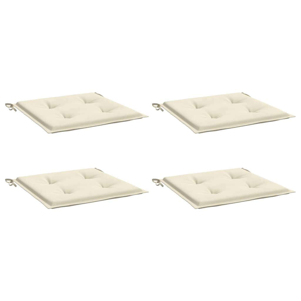 Cuscini per Sedia 4 pz Crema 50x50x3 cm in Tessuto Oxford | homemem39