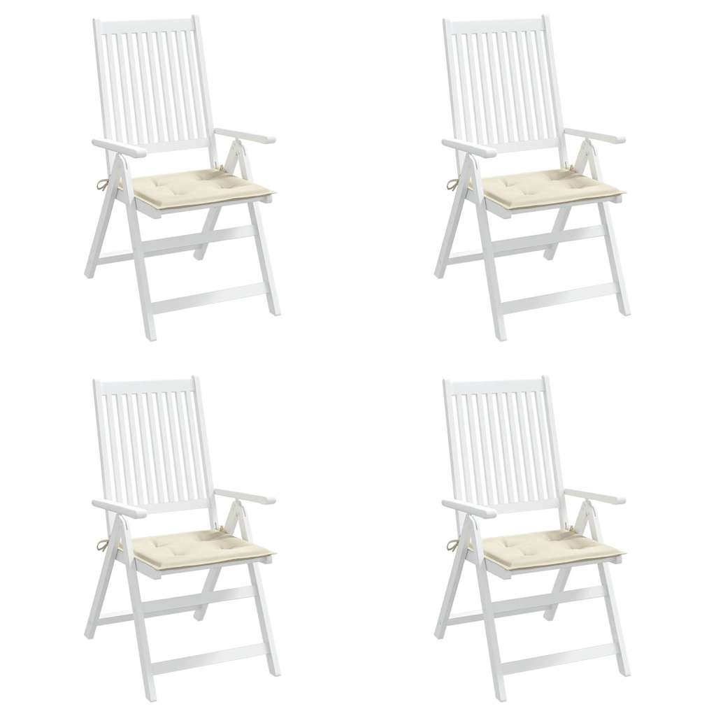 Cuscini per Sedia 4 pz Crema 50x50x3 cm in Tessuto Oxford