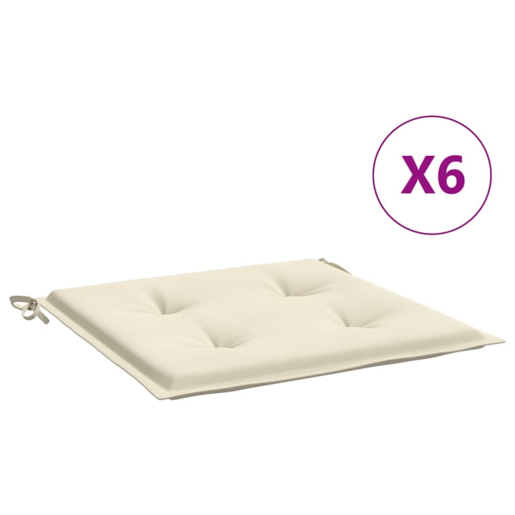 Cuscini per Sedia 6 pz Crema 50x50x3 cm in Tessuto Oxford | homemem39