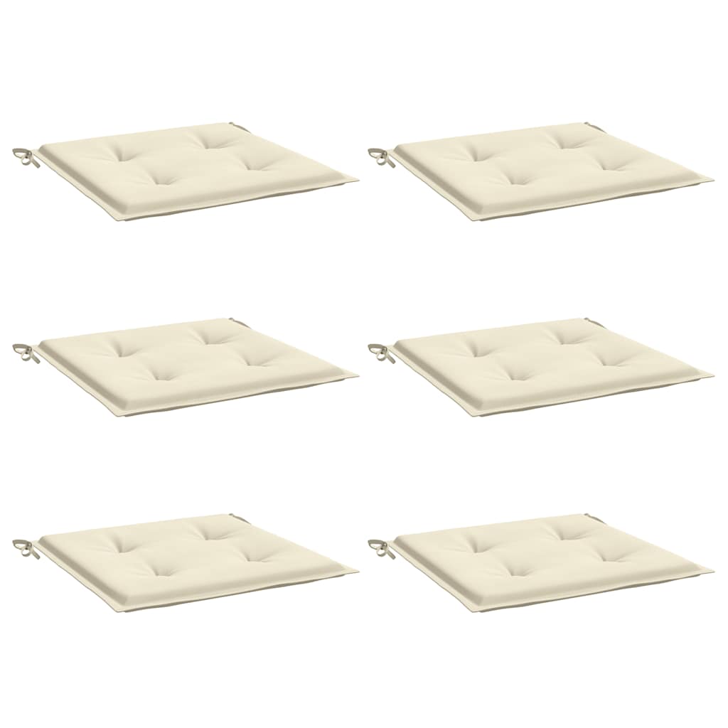 Cuscini per Sedia 6 pz Crema 50x50x3 cm in Tessuto Oxford | homemem39