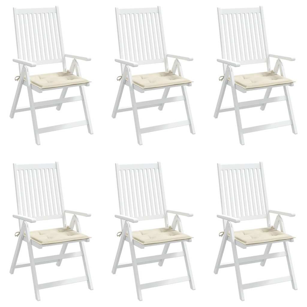 Cuscini per Sedia 6 pz Crema 50x50x3 cm in Tessuto Oxford | homemem39