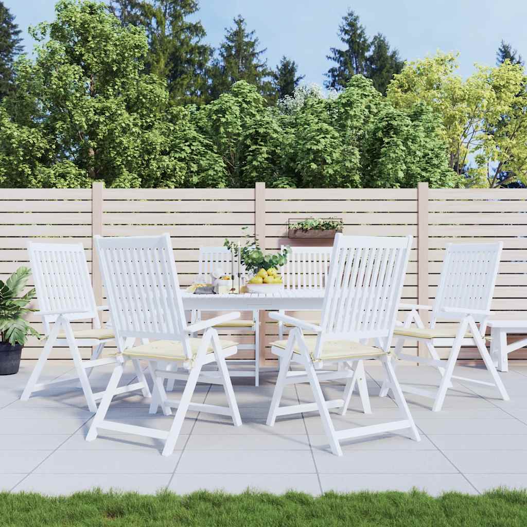 Cuscini per Sedia 6 pz Crema 50x50x3 cm in Tessuto Oxford | homemem39