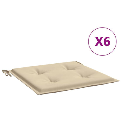 Cuscini per Sedia 6 pz Beige 50x50x4 cm in Tessuto Oxford - homemem39