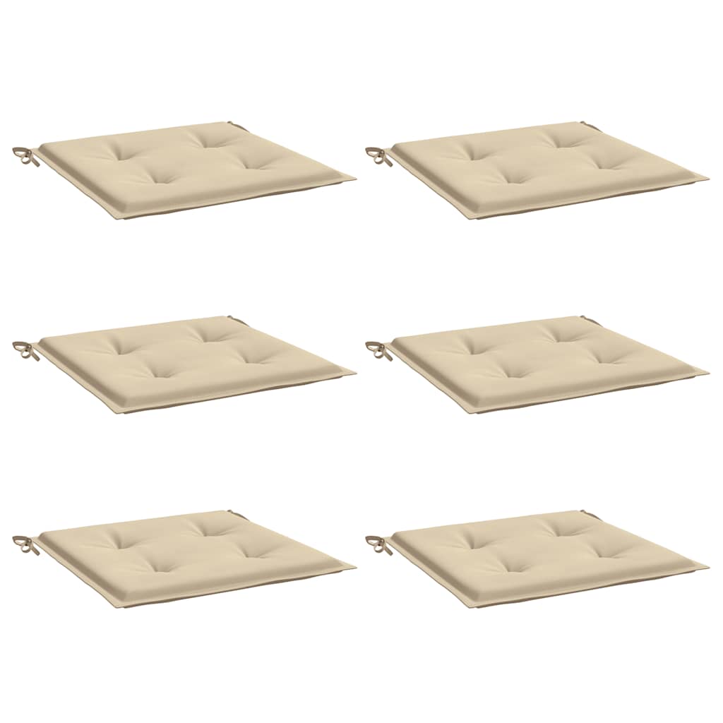 Cuscini per Sedia 6 pz Beige 50x50x4 cm in Tessuto Oxford - homemem39