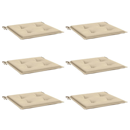 Cuscini per Sedia 6 pz Beige 50x50x4 cm in Tessuto Oxford - homemem39