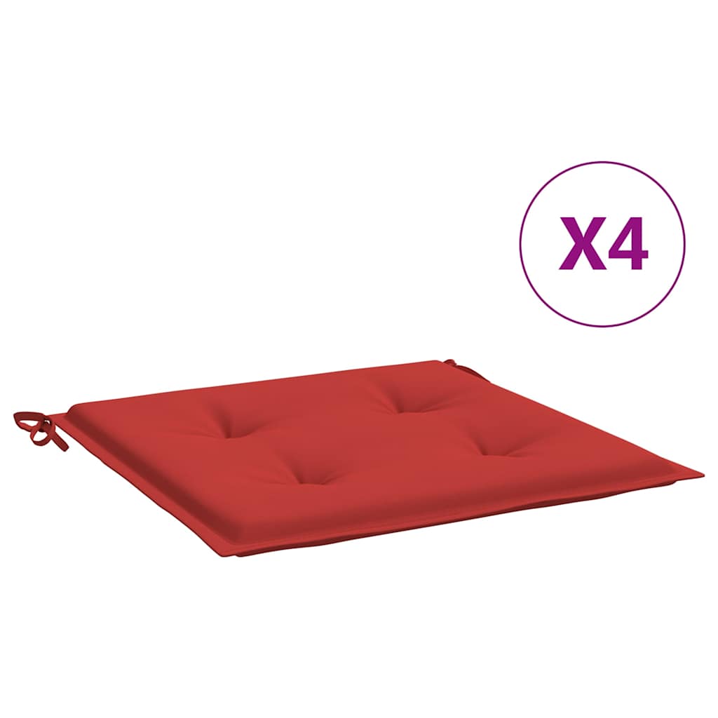 Cuscini per Sedia 4 pz Rossi 50x50x4 cm in Tessuto Oxford | homemem39