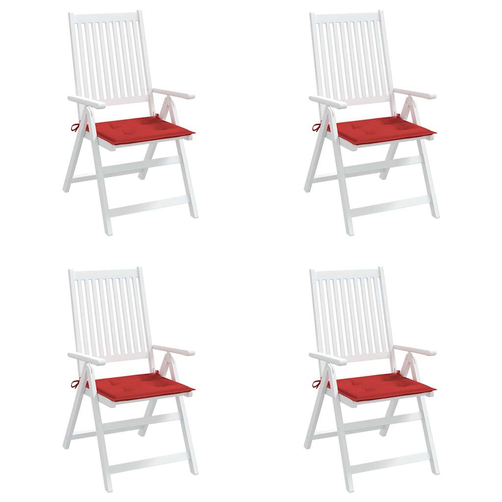 Cuscini per Sedia 4 pz Rossi 50x50x3 cm in Tessuto Oxford