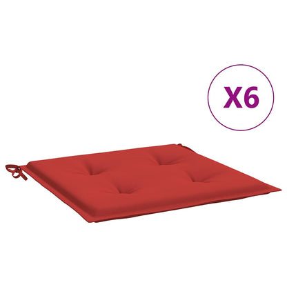 Cuscini per Sedia 6 pz Rossi 50x50x3 cm in Tessuto Oxford | homemem39