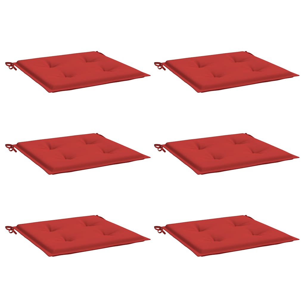 Cuscini per Sedia 6 pz Rossi 50x50x3 cm in Tessuto Oxford | homemem39