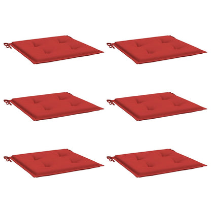 Cuscini per Sedia 6 pz Rossi 50x50x3 cm in Tessuto Oxford | homemem39