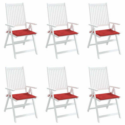 Cuscini per Sedia 6 pz Rossi 50x50x3 cm in Tessuto Oxford