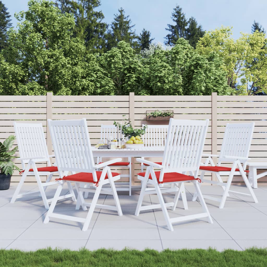 Cuscini per Sedia 6 pz Rossi 50x50x3 cm in Tessuto Oxford | homemem39