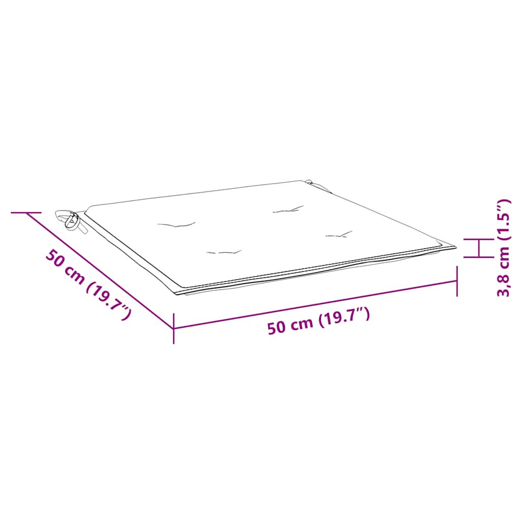 Cuscini per Sedia 4 pz Neri 50x50x4 cm in Tessuto Oxford | homemem39
