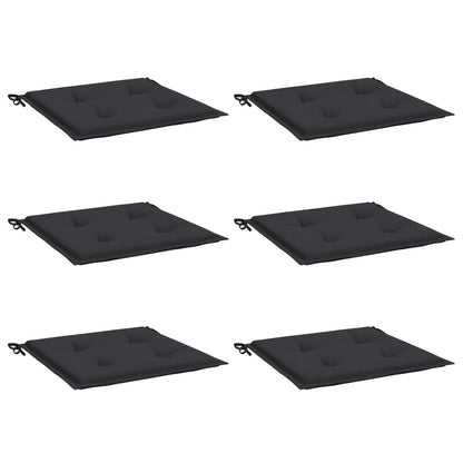 Cuscini per Sedia 6 pz Neri 50x50x4 cm in Tessuto Oxford | homemem39