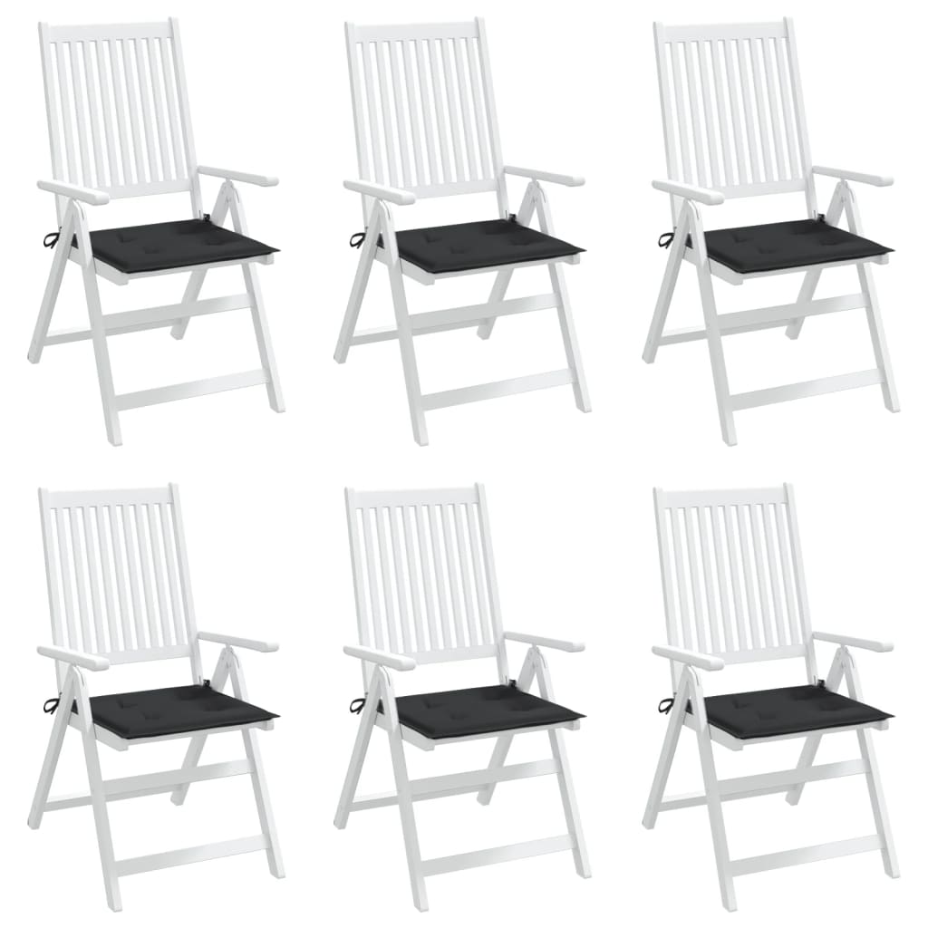 Cuscini per Sedia 6 pz Neri 50x50x4 cm in Tessuto Oxford | homemem39
