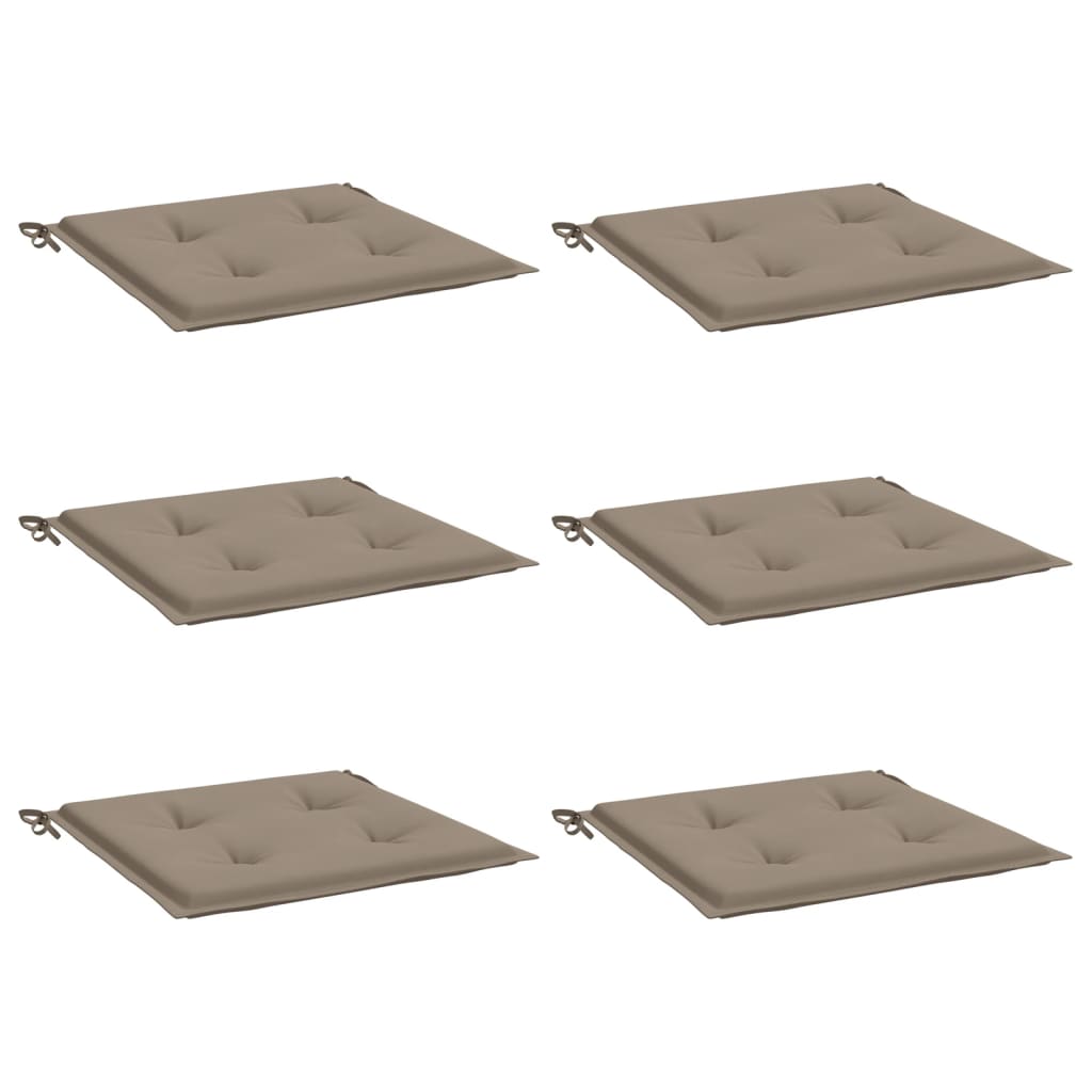 Cuscini per Sedia 6 pz Tortora 50x50x4 cm in Tessuto Oxford | homemem39