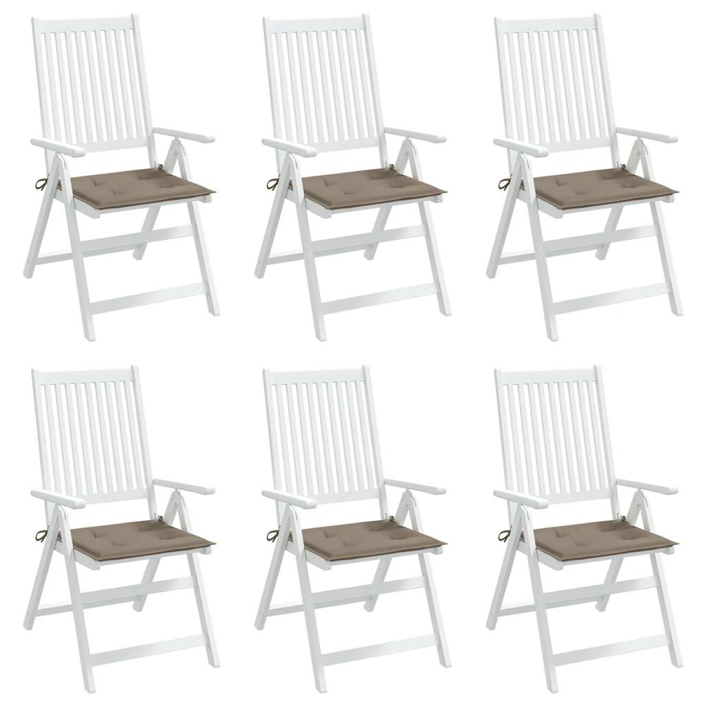 Cuscini per Sedia 6 pz Tortora 50x50x3 cm in Tessuto Oxford | homemem39