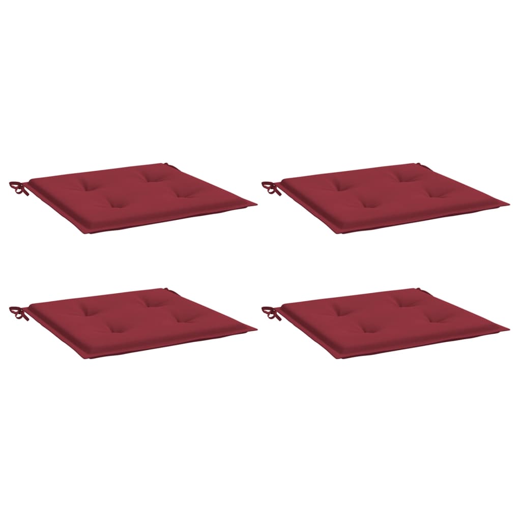 Cuscini per Sedia 4 pz Rosso Vino 50x50x4 cm in Tessuto Oxford | homemem39