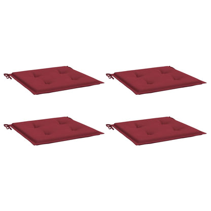Cuscini per Sedia 4 pz Rosso Vino 50x50x4 cm in Tessuto Oxford | homemem39