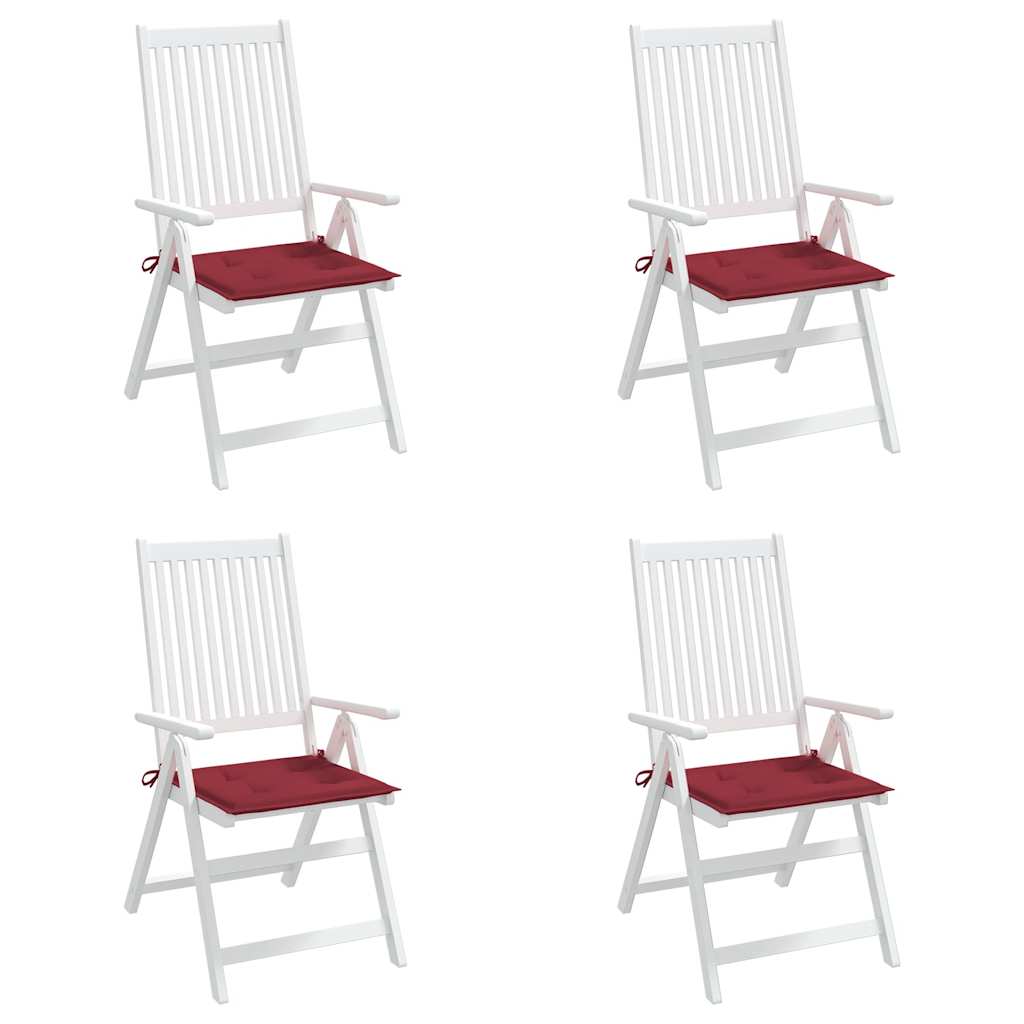 Cuscini per Sedia 4 pz Rosso Vino 50x50x3 cm in Tessuto Oxford