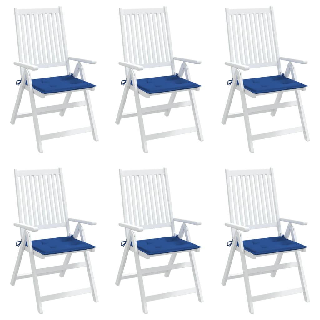 Cuscini per Sedia 6 pz Blu Reale 50x50x3 cm in Tessuto Oxford