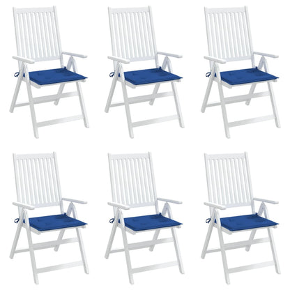 Cuscini per Sedia 6 pz Blu Reale 50x50x3 cm in Tessuto Oxford