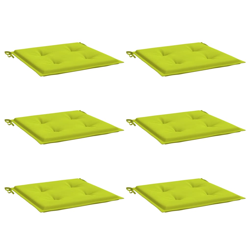 Cuscini per Sedia 6 pz Verde Brillante 50x50x4cm Tessuto Oxford | homemem39