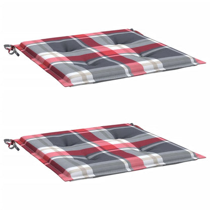 Cuscini per Sedia 2 pz a Quadri Rossi 50x50x4 cm Tessuto Oxford | homemem39