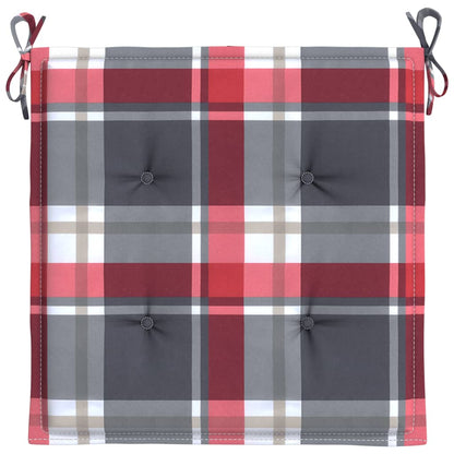 Cuscini per Sedia 2 pz a Quadri Rossi 50x50x4 cm Tessuto Oxford | homemem39