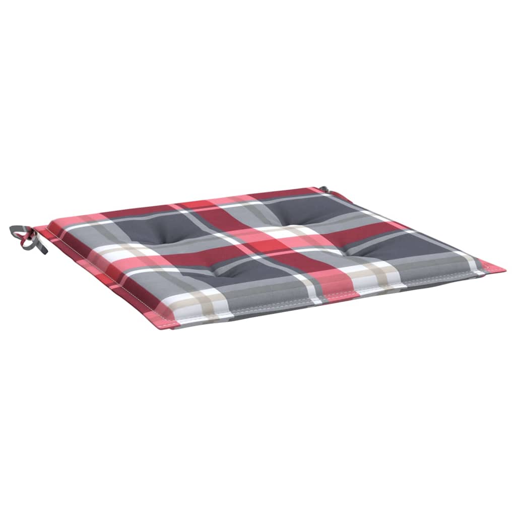 Cuscini per Sedia 6 pz a Quadri Rossi 50x50x4 cm Tessuto Oxford | homemem39
