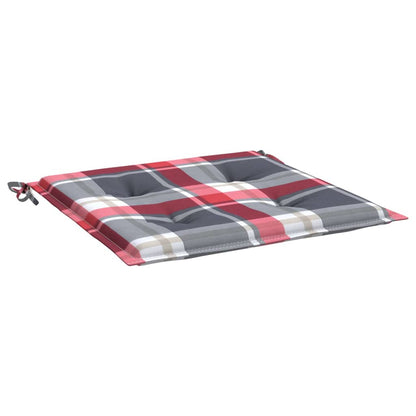 Cuscini per Sedia 6 pz a Quadri Rossi 50x50x4 cm Tessuto Oxford | homemem39