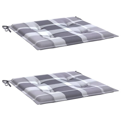 Cuscini per Sedia 2 pz a Quadri Grigi 50x50x4 cm Tessuto Oxford | homemem39