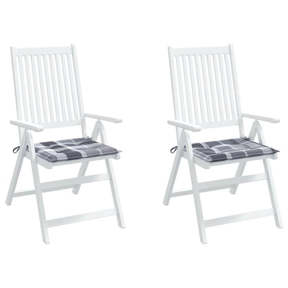 Cuscini per Sedia 2 pz a Quadri Grigi 50x50x4 cm Tessuto Oxford | homemem39