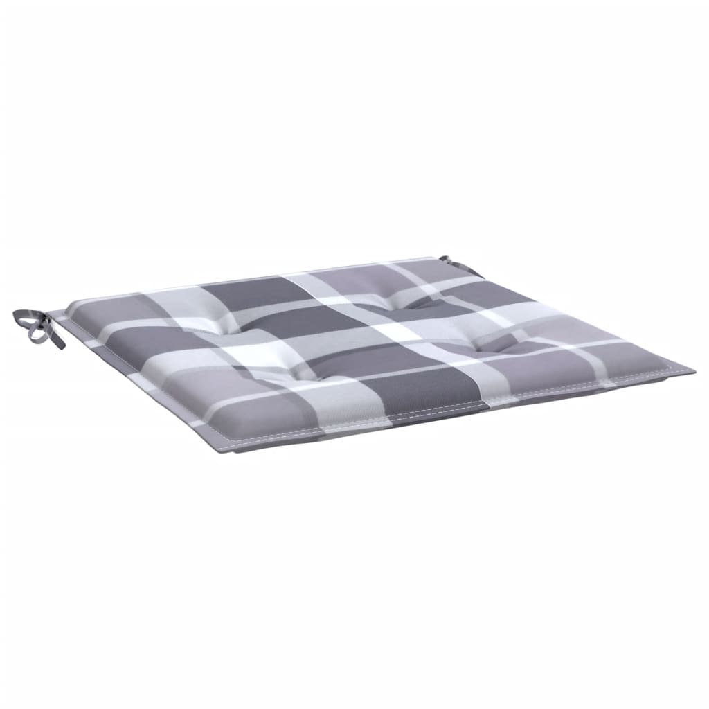 Cuscini per Sedia 2 pz a Quadri Grigi 50x50x4 cm Tessuto Oxford | homemem39