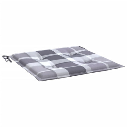 Cuscini per Sedia 2 pz a Quadri Grigi 50x50x4 cm Tessuto Oxford | homemem39