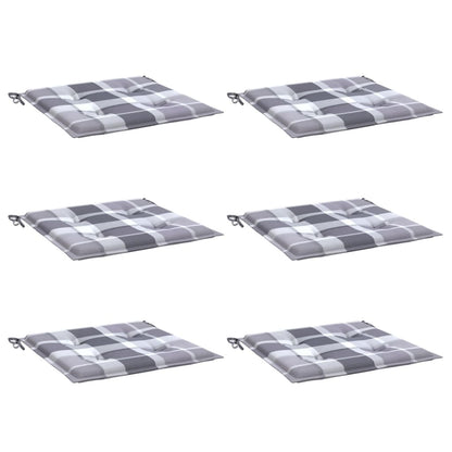 Cuscini per Sedia 6 pz a Quadri Grigi 50x50x4 cm Tessuto Oxford | homemem39