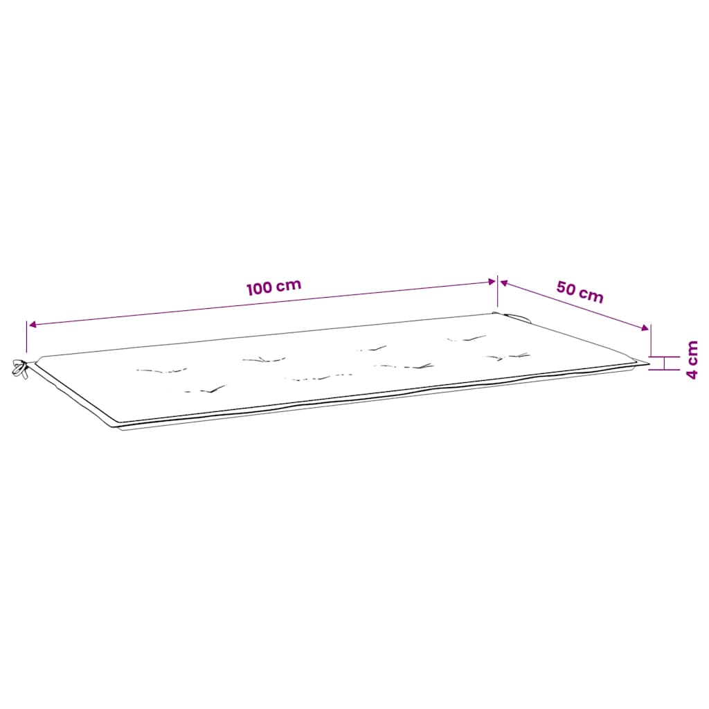 Cuscino per Panca Rosso Vino 100x50x4 cm in Tessuto Oxford | homemem39