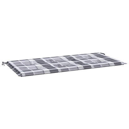 Cuscino per Panca a Quadri Grigi 100x50x3cm Tessuto Oxford | homemem39